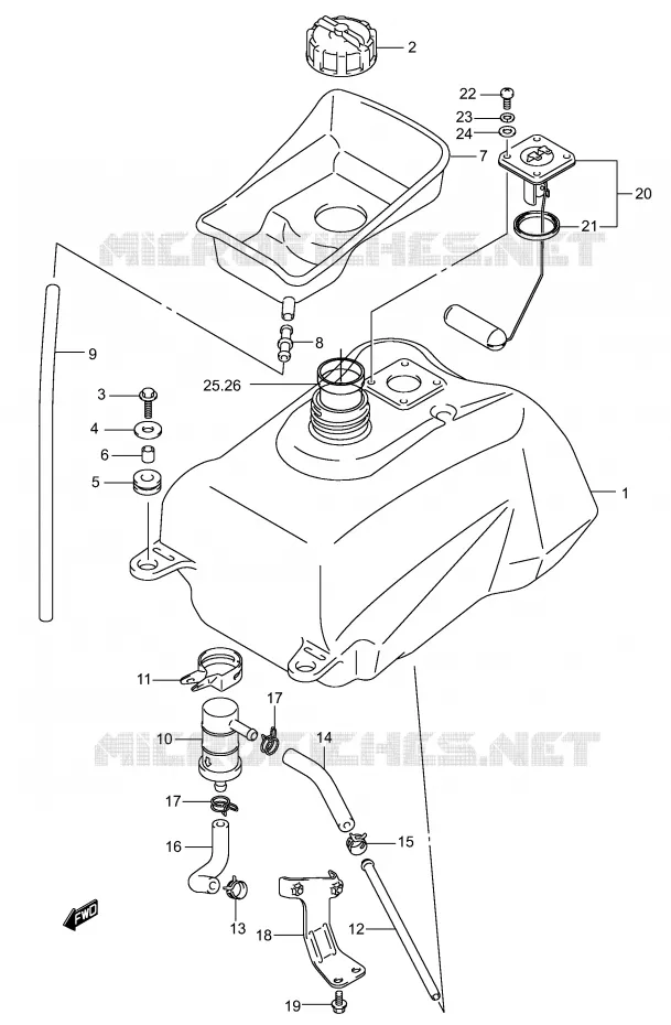 RESERVOIR D'ESSENCE Suzuki SCOOTER 150 BURGMAN 2003  UH150K3(P19)
