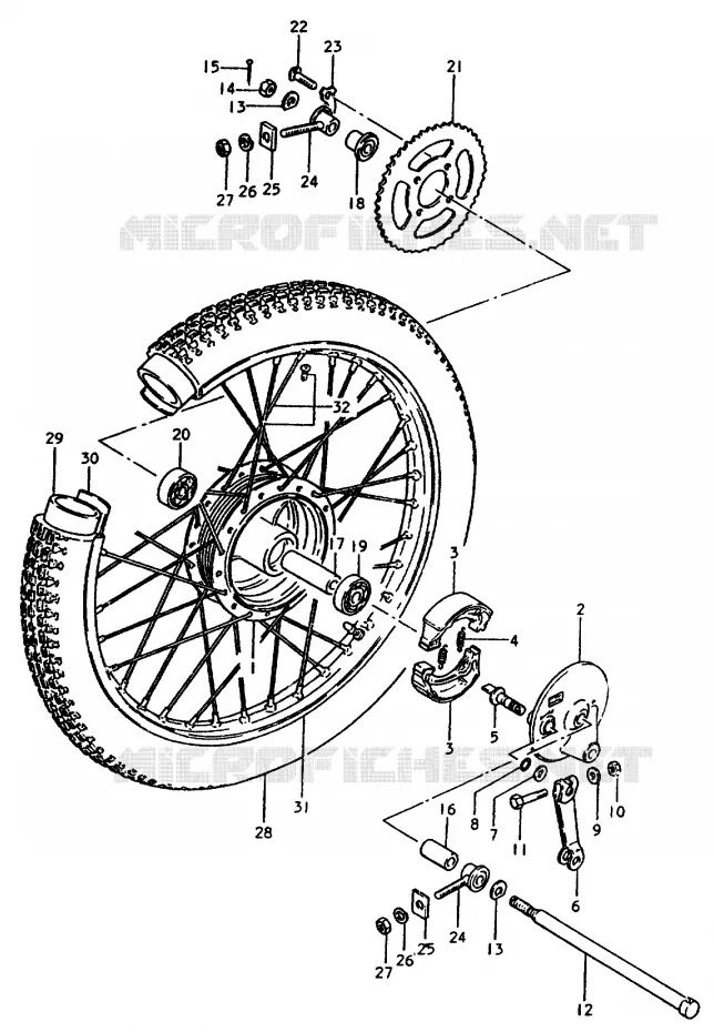 ROUE ARRIERE Suzuki MOTO 50 TS-ER 1983  TS50EERPTD(T)