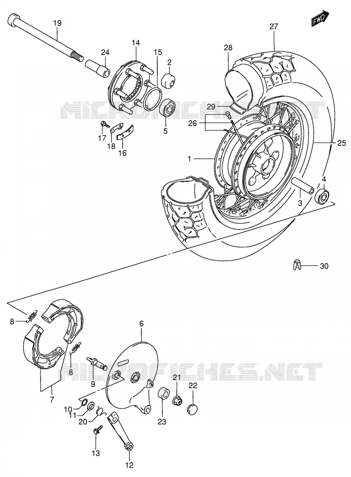 ROUE ARRIERE Suzuki MOTO 800 INTRUDER 2002  VS800GLK2(E3/E28)