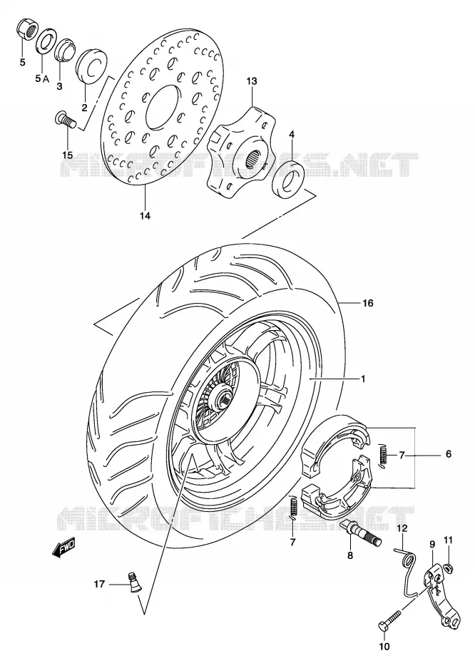 ROUE ARRIERE Suzuki SCOOTER 150 BURGMAN 2002  UH150K2(P19)