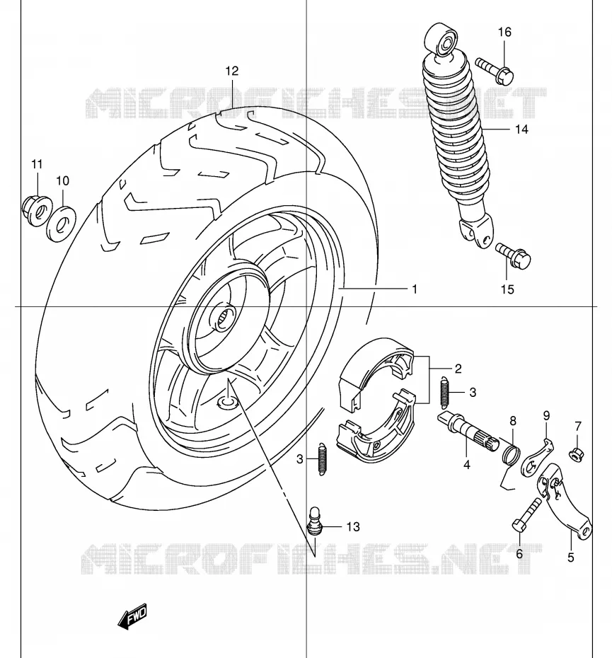 ROUE ARRIERE Suzuki SCOOTER 150 EPICURO 2000  UC150Y(E34)