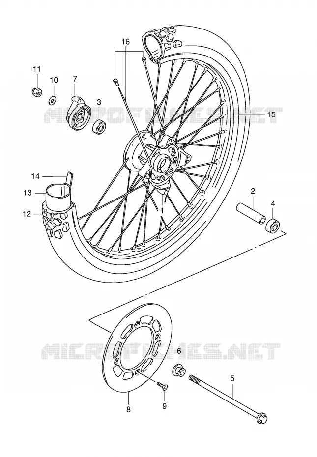 ROUE AVANT (MODELE R P9) Suzuki MOTO 125 TS-ER 1982  TS125ERZ(E1)