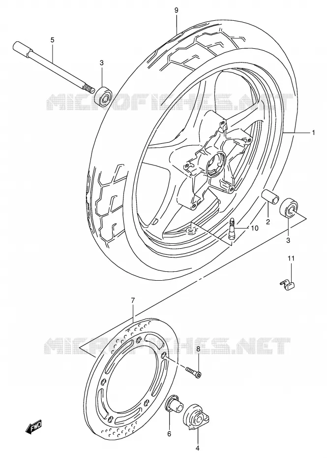 ROUE AVANT Suzuki MOTO 800 VX 1990  VX800UL(E4)