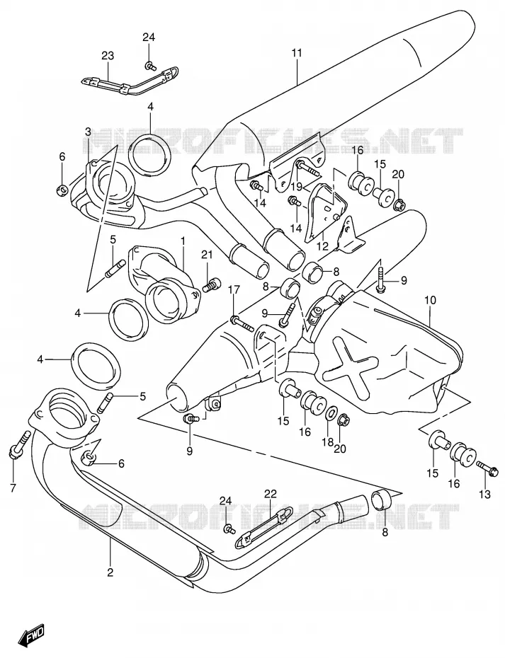 SILENCIEUX (MODELE K1/K2/K3/K4) Suzuki MOTO 1500 INTRUDER 2000  VL1500Y(E2)