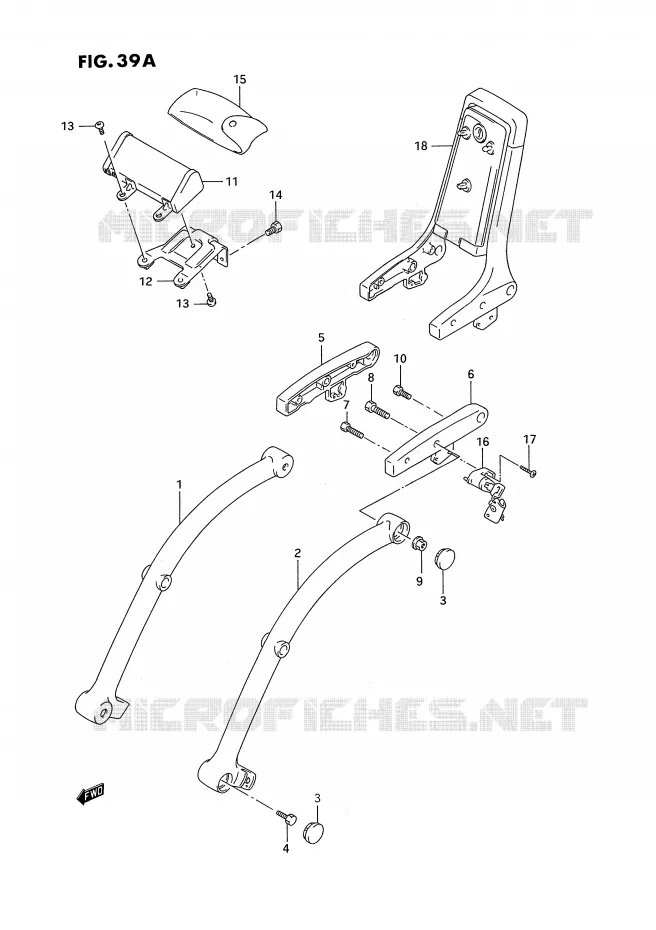 SUPPORT DOSSERET (MODELE S E22) Suzuki MOTO 1400 INTRUDER 1991  VS1400GLFM(E2)