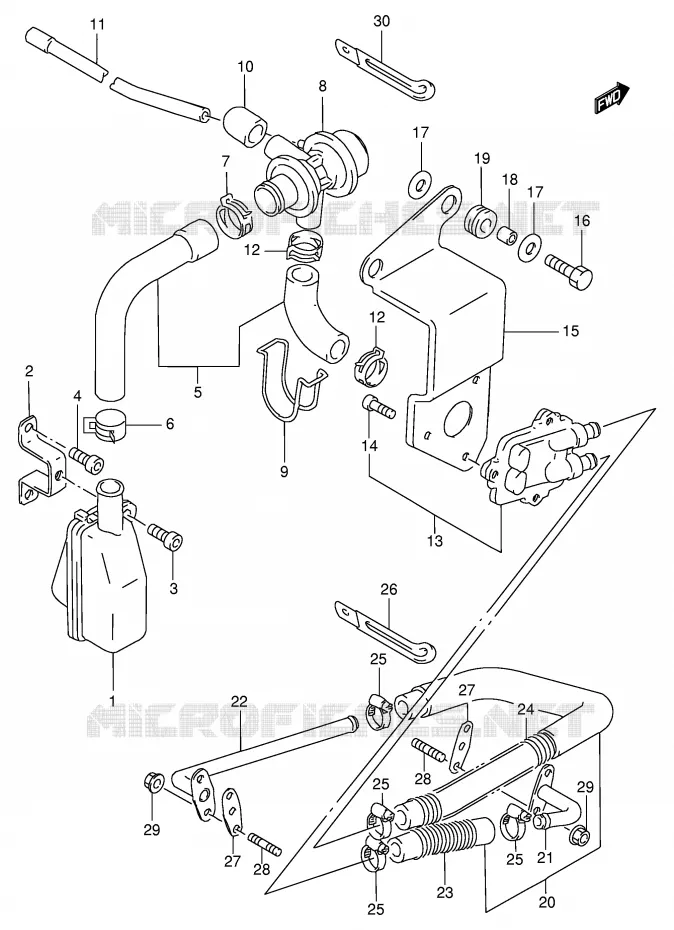 SYSTÈME DE RECYCLAGE GAZ D'ECHAPPEMENT (E18) Suzuki MOTO 800 INTRUDER 2000  VS800GLY(E2)