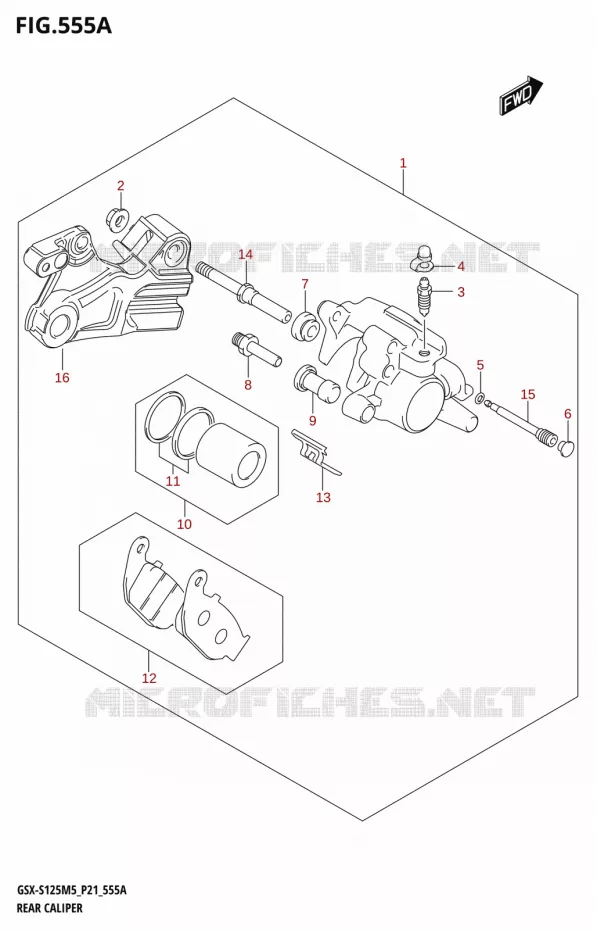 ETRIER DE FREIN ARRIERE Suzuki MOTO 125 GSX-S 2025  GSX-S125RL / GSX-S125RLX M5 (P21)