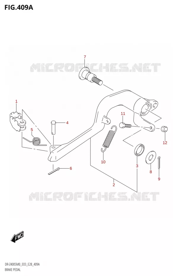 PEDALE DE FREIN Suzuki MOTO 400 DR-Z 2020  DR-Z400S M0 (E03,E28,E33)