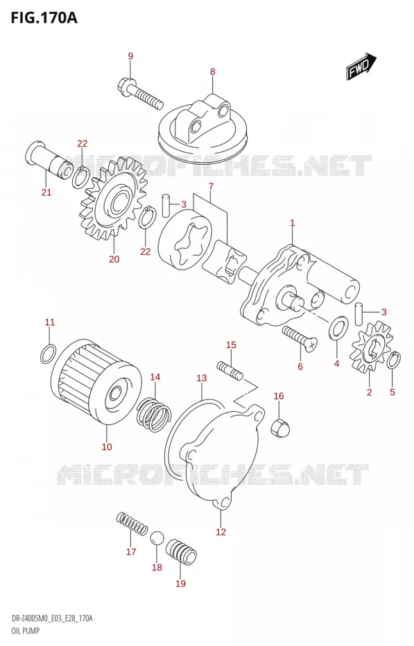 POMPE A HUILE Suzuki MOTO 400 DR-Z 2020  DR-Z400S M0 (E03,E28,E33)