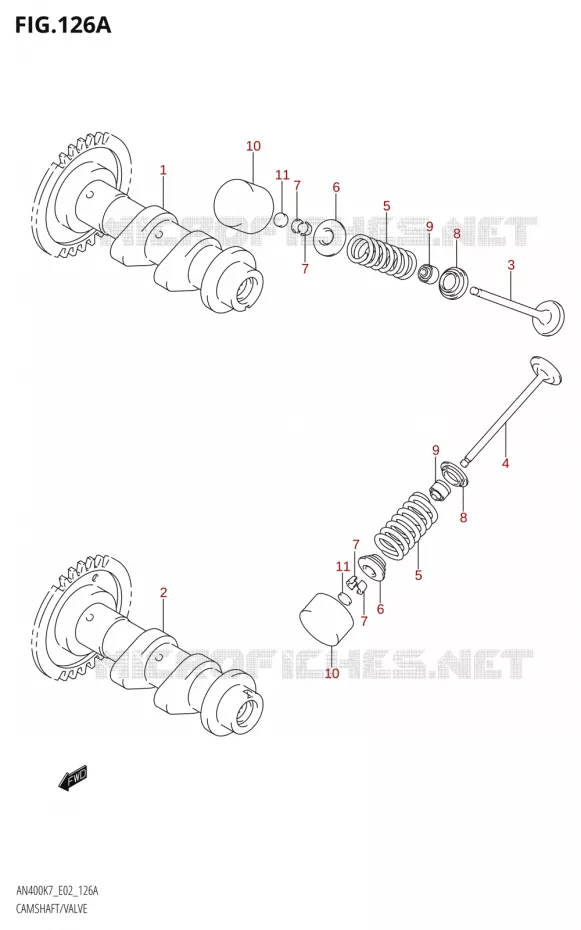 ARBRE A CAMES - SOUPAPES Suzuki SCOOTER 400 BURGMAN 2007  AN400K7(E2)