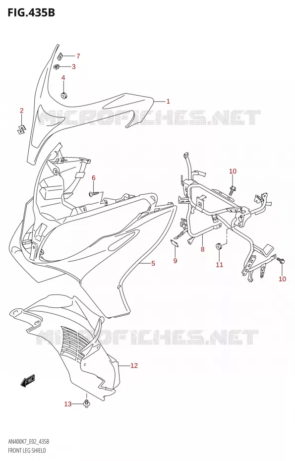 CARENAGE AVANT (K9) Suzuki SCOOTER 400 BURGMAN 2007  AN400K7(E2)