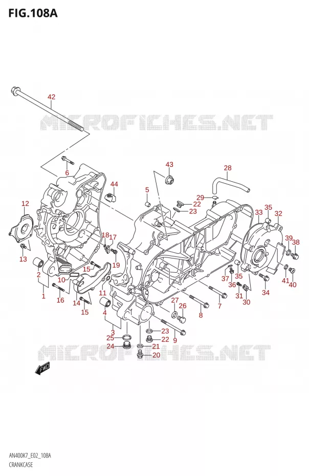 CARTERS MOTEUR Suzuki SCOOTER 400 BURGMAN 2007  AN400K7(E2)