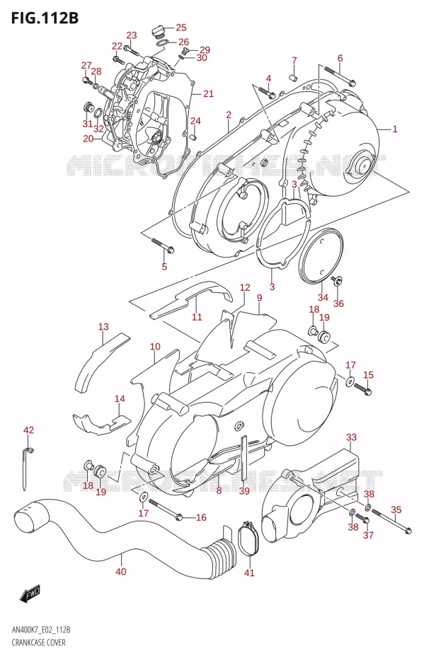 COUVERCLES DE CARTERS (K9) Suzuki SCOOTER 400 BURGMAN 2007  AN400K7(E2)