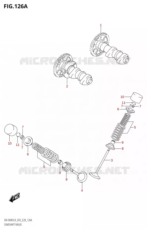 ARBRE A CAMES - SOUPAPES Suzuki MOTO 400 DR-Z 2019  DR-Z400S L9 (E28)