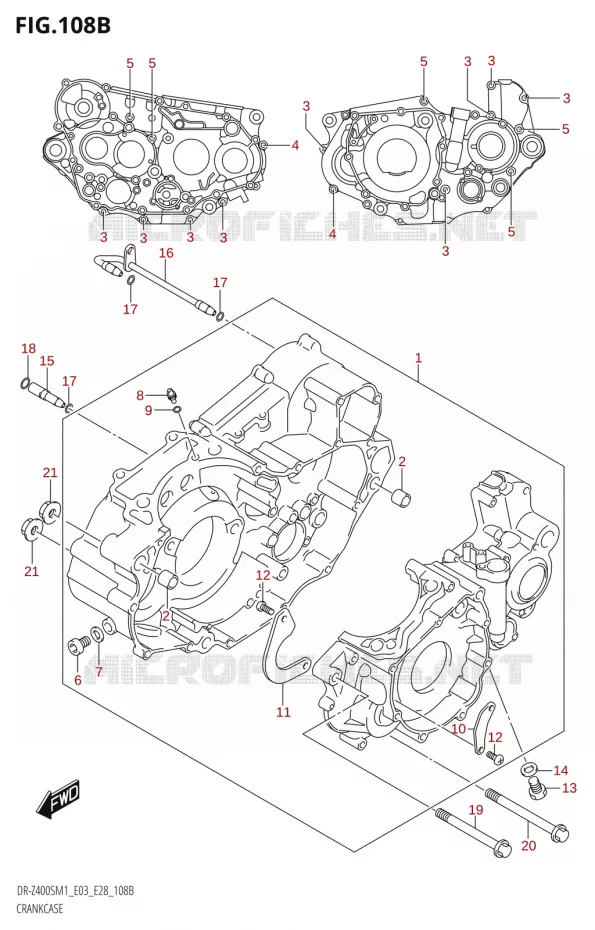 CARTERS MOTEUR Suzuki MOTO 400 DR-Z 2021  DR-Z400S 2021 M1 (E28)