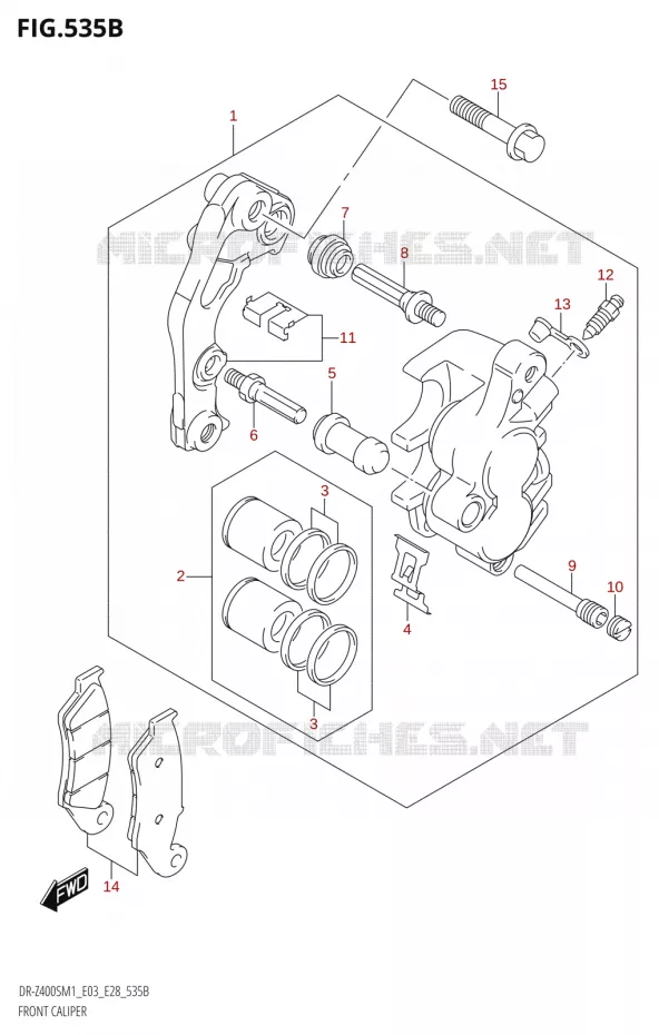 ETRIER DE FREIN AVANT (DR-Z400SM) Suzuki MOTO 400 DR-Z 2021  DR-Z400S 2021 M1 (E28)