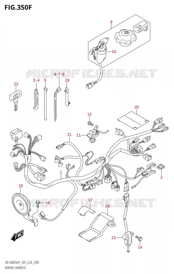 FAISCEAU ELECTRIQUE (DR-Z400SM:E33) Suzuki MOTO 400 DR-Z 2021  DR-Z400S 2021 M1 (E28)
