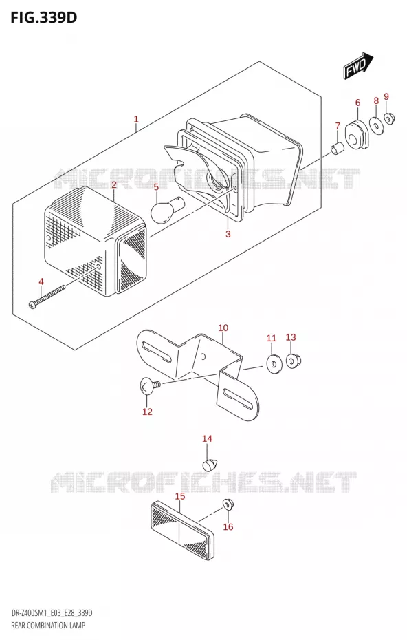 FEU ARRIERE (DR-Z400SM) Suzuki MOTO 400 DR-Z 2021  DR-Z400S 2021 M1 (E28)