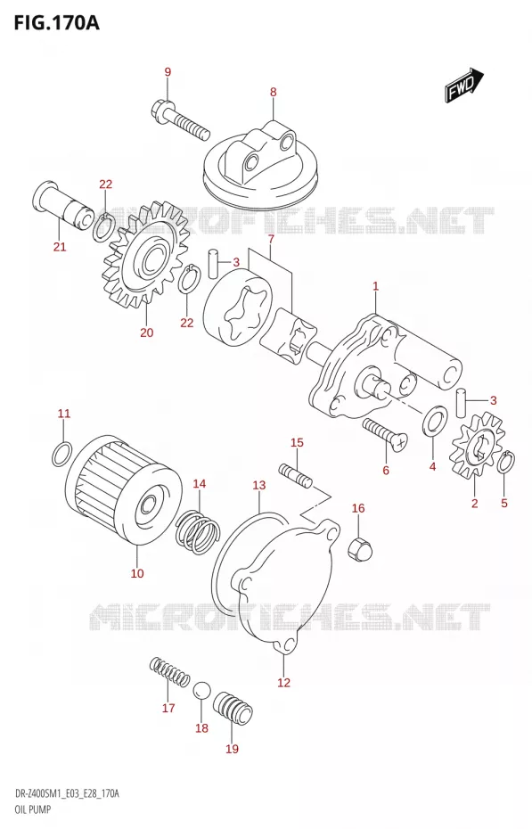 POMPE A HUILE Suzuki MOTO 400 DR-Z 2021  DR-Z400S 2021 M1 (E28)