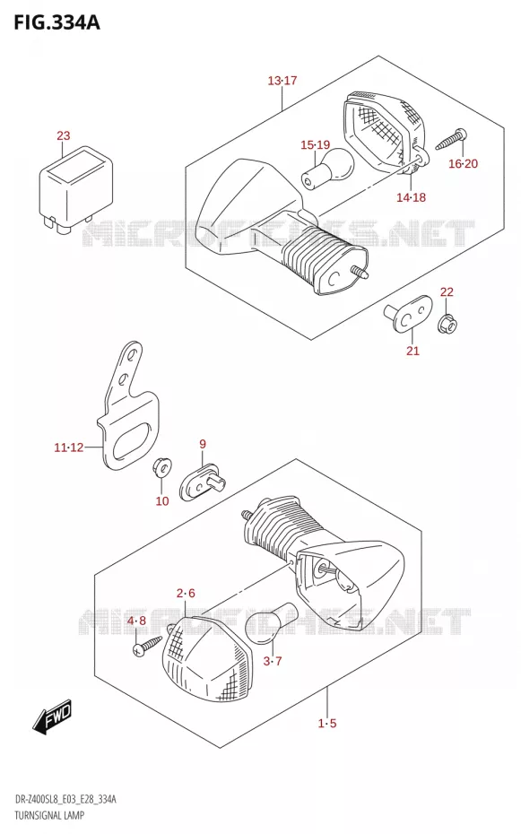 CLIGNOTANTS Suzuki MOTO 400 DR-Z 2018  DR-Z400S 2018 L8 (E28)