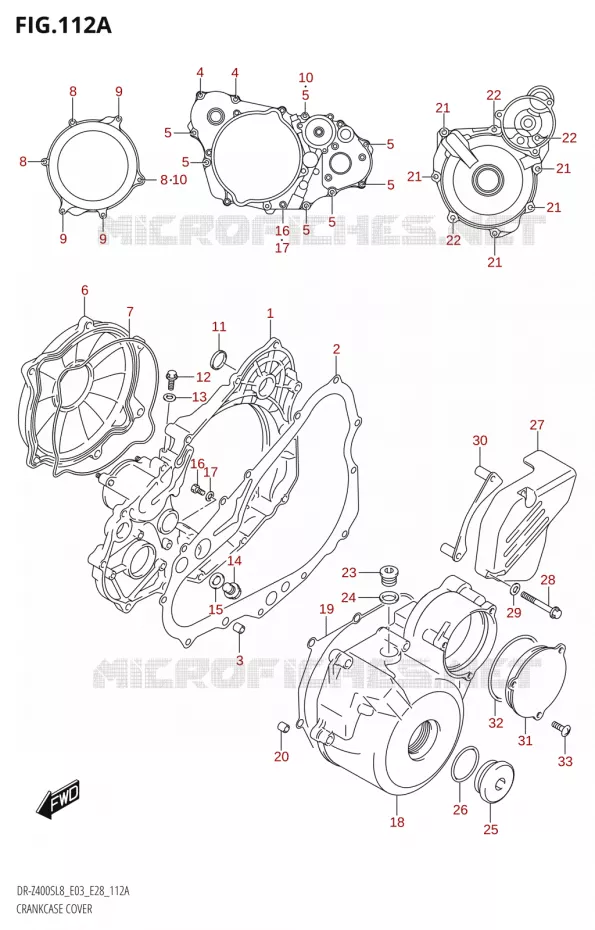 COUVERCLES DE CARTERS Suzuki MOTO 400 DR-Z 2018  DR-Z400S 2018 L8 (E28)