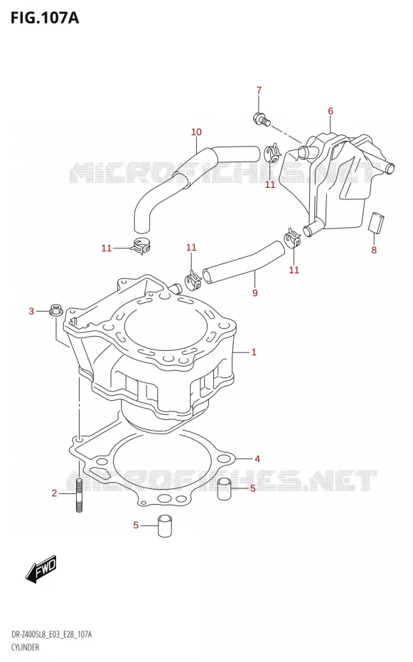 CYLINDRE Suzuki MOTO 400 DR-Z 2018  DR-Z400S 2018 L8 (E28)