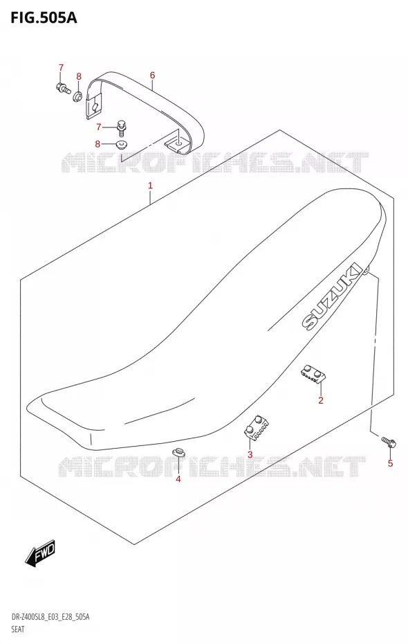 SELLE Suzuki MOTO 400 DR-Z 2018  DR-Z400S 2018 L8 (E28)