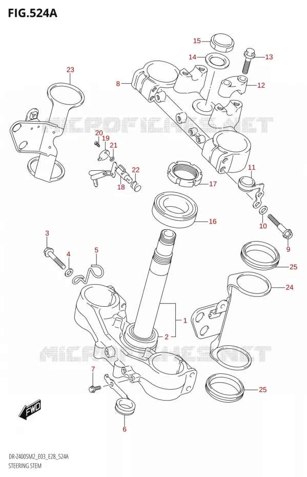 COLONNE DE DIRECTION (DR-Z400S) Suzuki MOTO 400 DR-Z 2022  DR-Z400S 2022 M2 (E28)