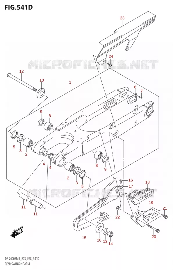 BRAS OSCILLANT (DR-Z400SM:M3:E03) Suzuki MOTO 400 DR-Z 2023  DR-Z400SM3 E28 2023 M3