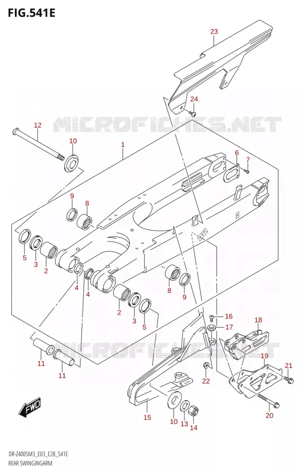 BRAS OSCILLANT (DR-Z400SM:M3:E28) Suzuki MOTO 400 DR-Z 2023  DR-Z400SM3 E28 2023 M3