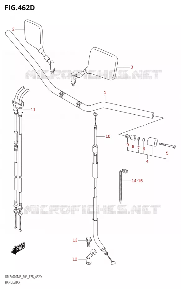 GUIDON (DR-Z400SM:M3:E03) Suzuki MOTO 400 DR-Z 2023  DR-Z400SM3 E28 2023 M3
