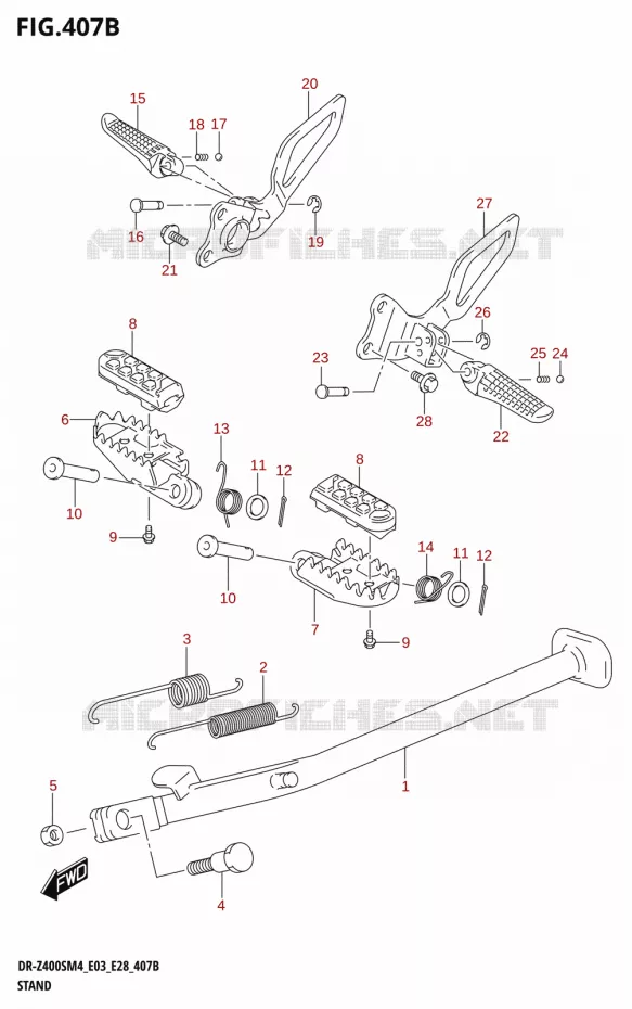BEQUILLE (DR-Z400SM) Suzuki MOTO 400 DR-Z 2024  DR-Z400S 2024 M4