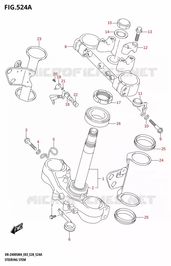 COLONNE DE DIRECTION (DR-Z400S) Suzuki MOTO 400 DR-Z 2024  DR-Z400S 2024 M4