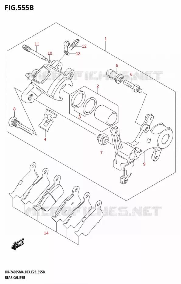 ETRIER DE FREIN ARRIERE (DR-Z400SM) Suzuki MOTO 400 DR-Z 2024  DR-Z400S 2024 M4