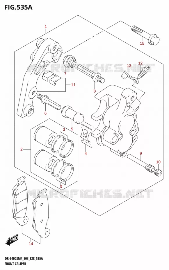 ETRIER DE FREIN AVANT (DR-Z400S) Suzuki MOTO 400 DR-Z 2024  DR-Z400S 2024 M4