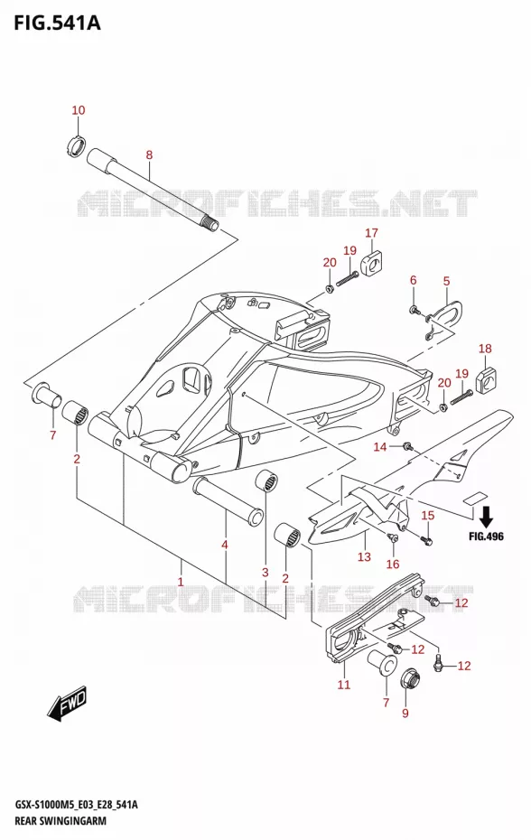 BRAS OSCILLANT Suzuki MOTO 1000 GSX-S 2025  GSX-S1000RQM5 E28 2025 M5 (E28)