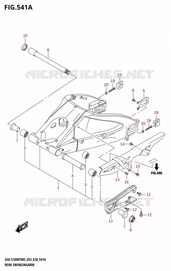 BRAS OSCILLANT Suzuki MOTO 1000 GSX-S 2025  GSX-S1000TRQM5 E28 2025 M5 (E28)