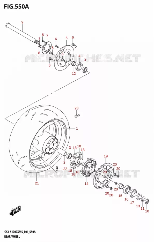 ROUE ARRIERE Suzuki MOTO 1000 GSX-S 2025  GSX-S1000XRREM5 E01 2025 M5 (E01)