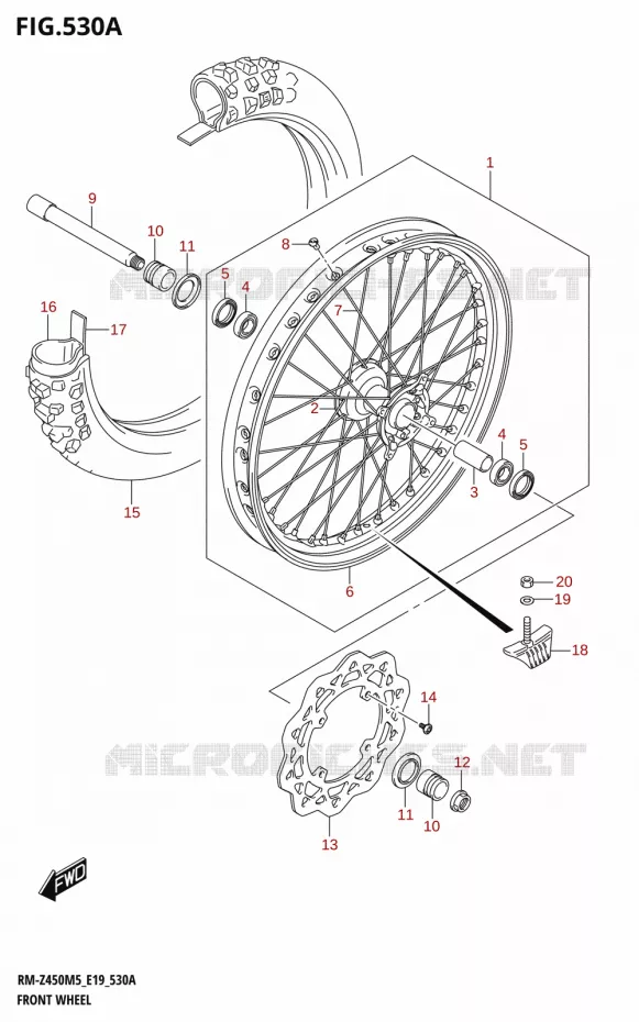 ROUE AVANT Suzuki MOTO 450 RM-Z 2025  RM-Z450M5 E19 2025 M5 (E19)