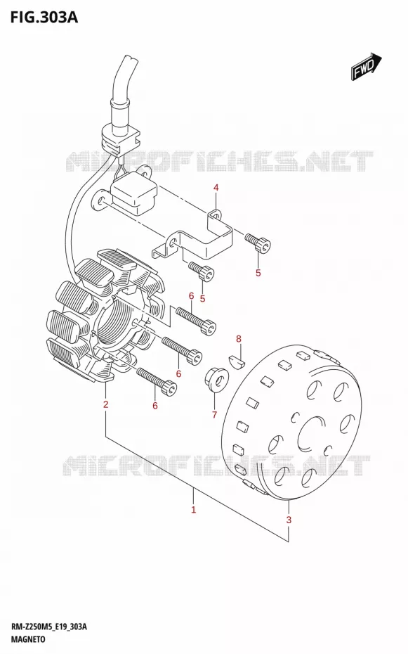 ALLUMAGE ROTOR - STATOR Suzuki MOTO 250 RM-Z 2025  RM-Z250 2025 M5 (E19)