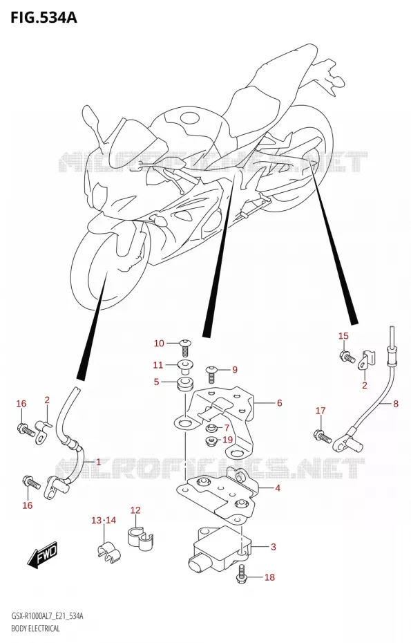 COMPOSANTS ELECTRIQUES Suzuki MOTO 1000 GSX-R 2017  GSX-R1000AL7 E21