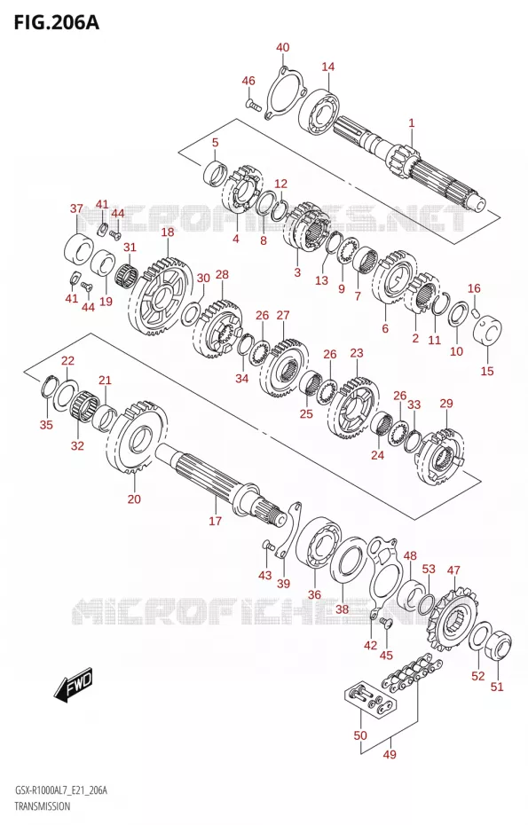 TRANSMISSION Suzuki MOTO 1000 GSX-R 2017  GSX-R1000AL7 E21