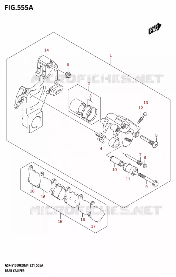 ETRIER DE FREIN ARRIERE Suzuki MOTO 1000 GSX-S 2024  GSX-S1000RQ M4 (E21)