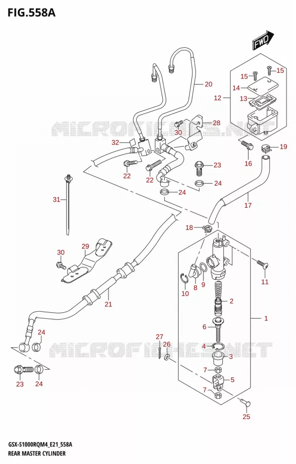 MAITRE CYLINDRE DE FREIN ARRIERE Suzuki MOTO 1000 GSX-S 2024  GSX-S1000RQ M4 (E21)