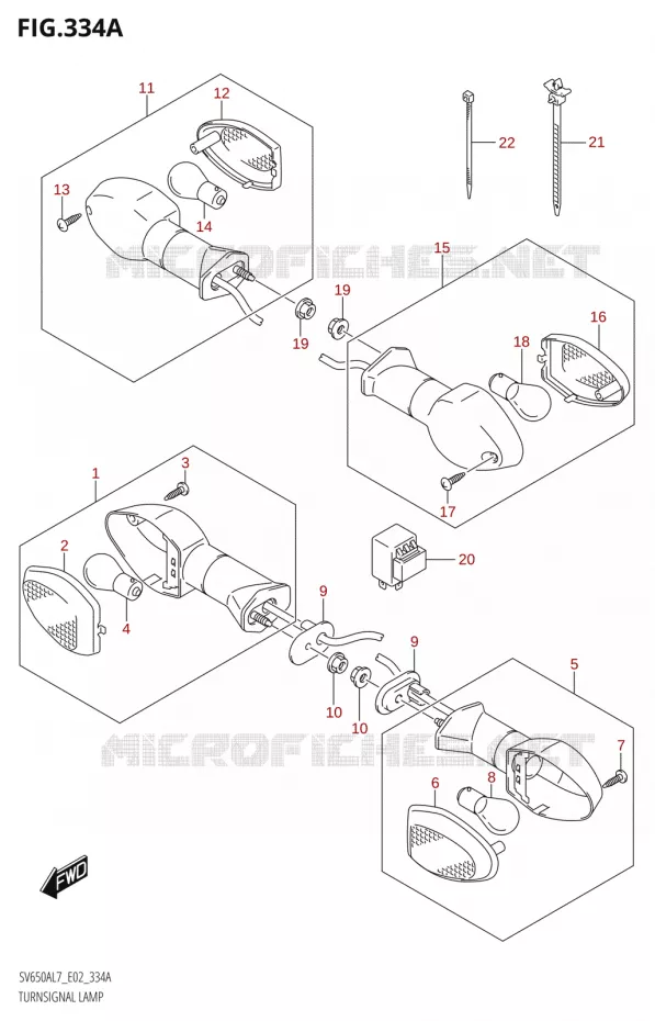 CLIGNOTANTS Suzuki MOTO 650 SV 2017  SV650A L7 (E19)
