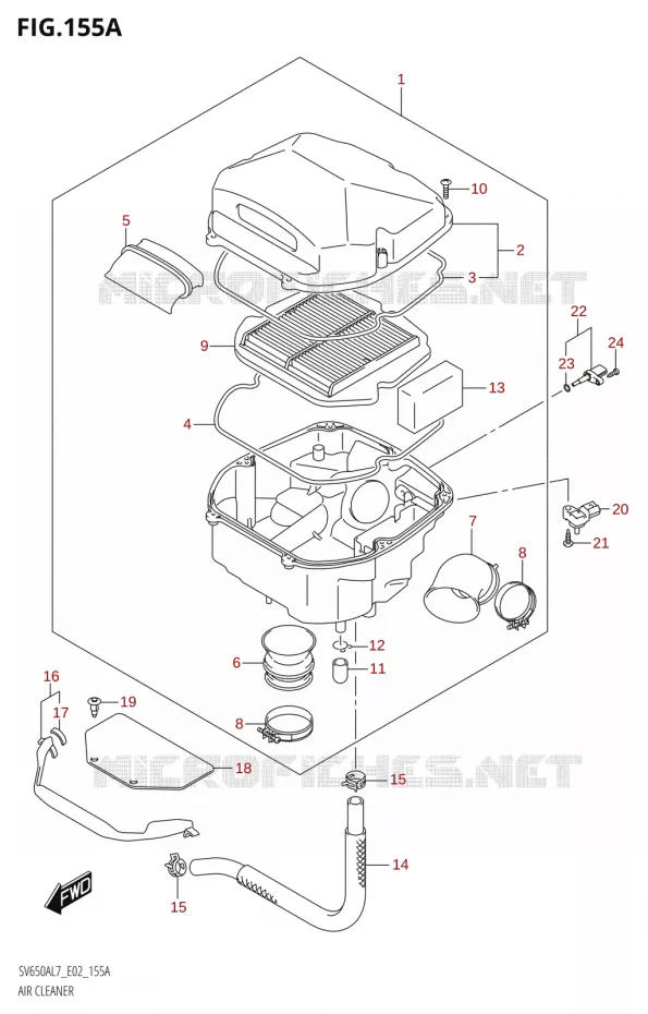 FILTRE A AIR Suzuki MOTO 650 SV 2017  SV650A L7 (E19)