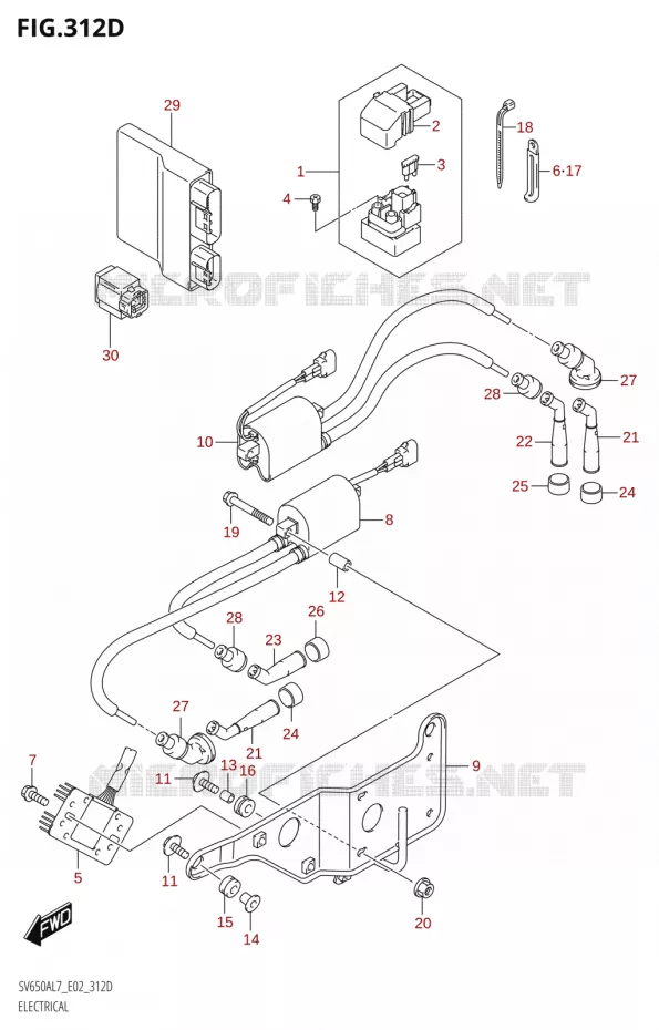 PARTIE ELECTRIQUE (SV650UA:L7:E19) Suzuki MOTO 650 SV 2017  SV650A L7 (E19)