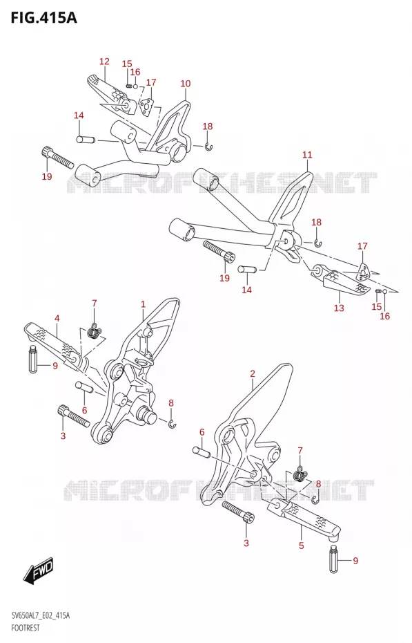 REPOSE PIEDS Suzuki MOTO 650 SV 2017  SV650A L7 (E19)