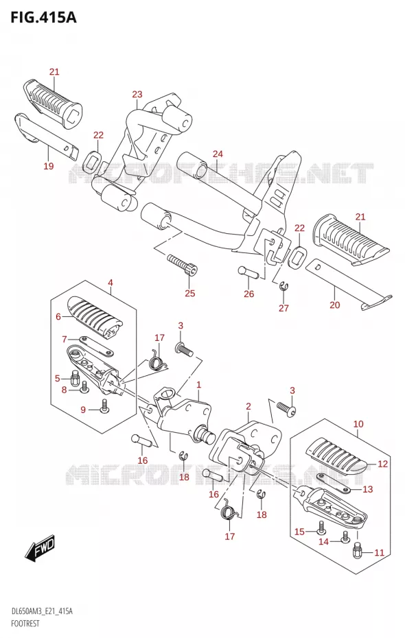 REPOSE PIEDS Suzuki MOTO 650 V-STROM 2023  DL650AM3