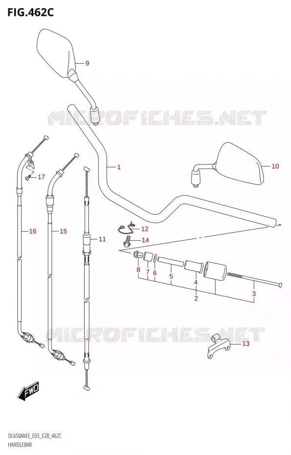 GUIDON (DL650A:M3:E33) Suzuki MOTO 650 V-STROM 2023  DL650AM3